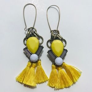 🌟 Yellow Tassel Earrings